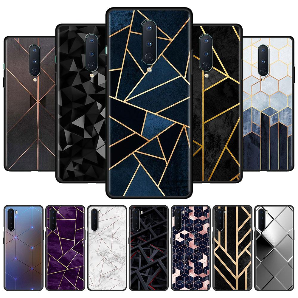 Капа с мраморной геометрической фигурой для OnePlus 8T 8 Nord N10 5G 7 9 7T 9R чехол для телефона 1 + Nord 2 N100 N200 Z черный чехол из ТПУ Cas