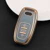 Чехол для дистанционного ключа автомобиля из ТПУ с золотыми краями, чехол для A1 A3 8V A4 B8 B9 A5 A6 C7 A7 A8 Q3 Q5 Q7 S4 S6 S7 S8 R8 TT, держатель, аксессуары
