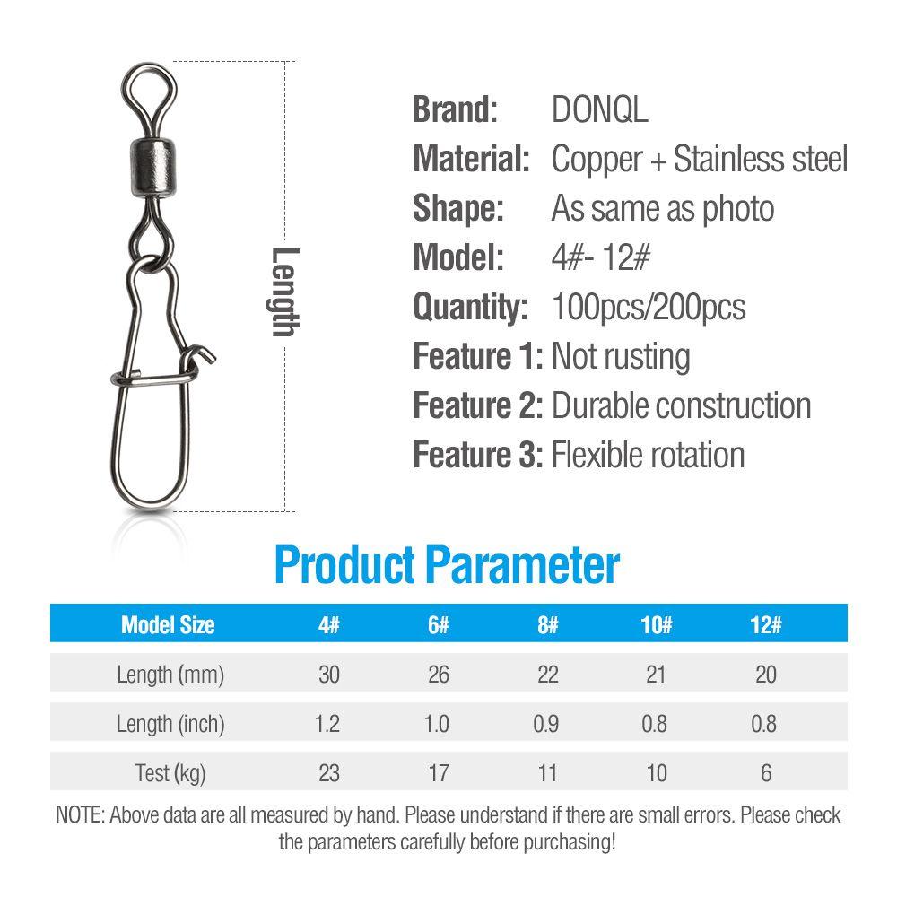 Pin Bearing Fishing Connector Swivel Connector Swivels Interlock Pin Snap Fishing Rolling Connector