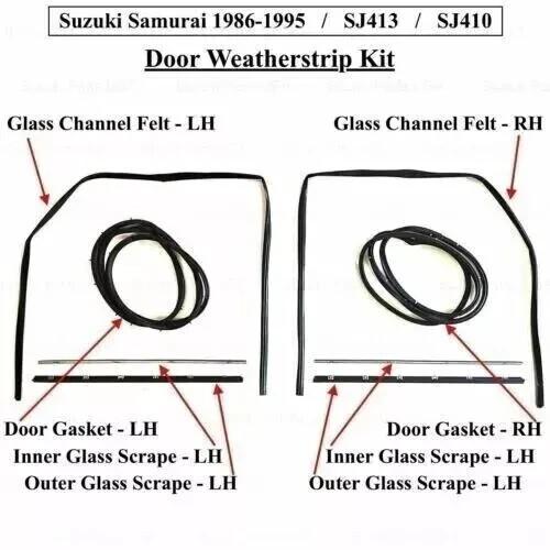SUZUKI SAMURAI 80'-95' DOOR & GLASS SEAL KIT / DRIVER & PASSENGER SIDE |Fit For