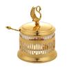 Creative Gold-plated Metal Glass Seasoning Jar Spice Pepper Box Restaurant Sugar Jar Swan Grain Salt Pot Kitchen Storage Utensil