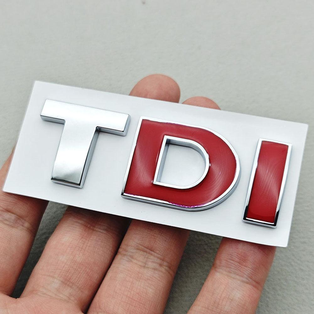 VEMZG1 3D ABS Black Logo TDI Emblem Car Trunk Badge For VW Passat Jetta Touareg Tiguan Touran Golf 4 5 6 Caddy TDI Sticker Accessories