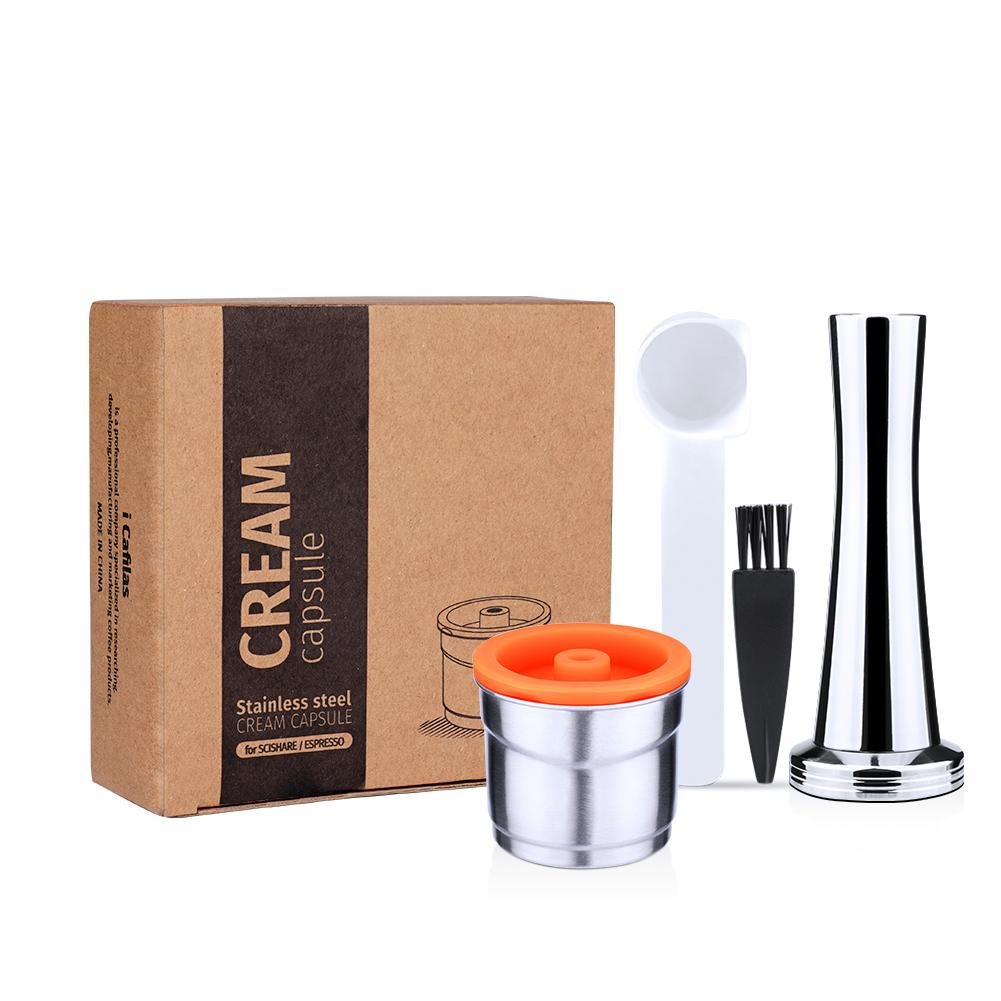 i Cafilas [YI01] Reusable Coffee Capsule Refillable Pods Cafe Cup Dripper Stainless Steel Crema Maker for Illy Machine Illy X7.1,Y3.2,Y5