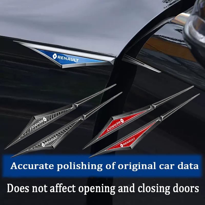 Внутренние наклейки Углеродное волокно Наклейки-эмблемы на крыло автомобиля Наклейки Подходят для Renault RS Koleos Captur Kadjar Megane Clio Ta