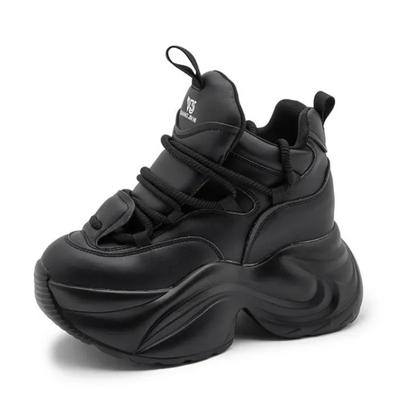 Мода 8СМ Коровья Натуральная Кожа Женские Устойчивые Эргономичные Женские Ботильоны на Платформе и Танкетке Повседневные Ботинки до Щиколотки Массивные Кроссовки Осенне-Весенняя Обувь 2025