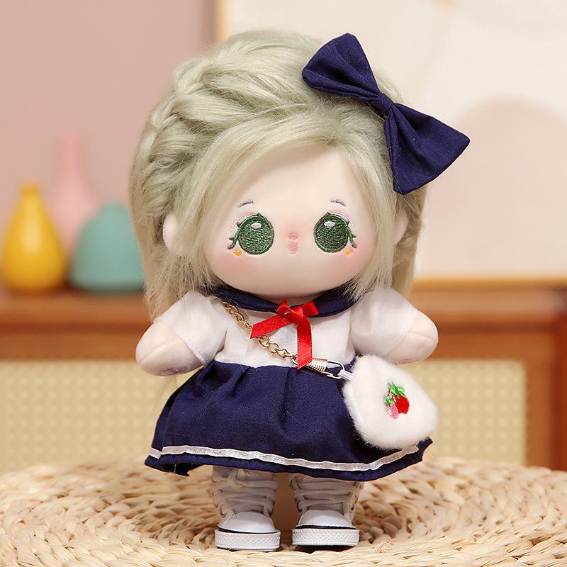 20 см хлопковая плюшевая кукла-девочка может менять одежду, юбки и куклы, чтобы дарить подарки девушкам и парам