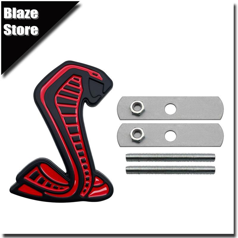 Cobra 3D Styling Metal Sticker Front Grille Badge Body Fender Car Rear Decal Decor Accessories For SVT GT350 R GT500 Shelby