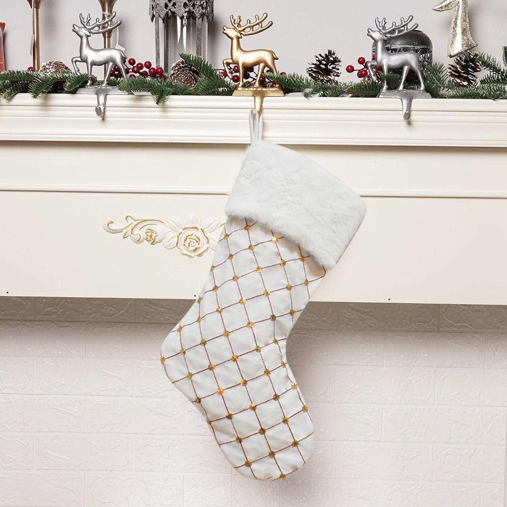 Hanging Christmas Gift Socks Pendant Xmas Gift Bag Candy Bag Christmas Stocking  Christmas Decor