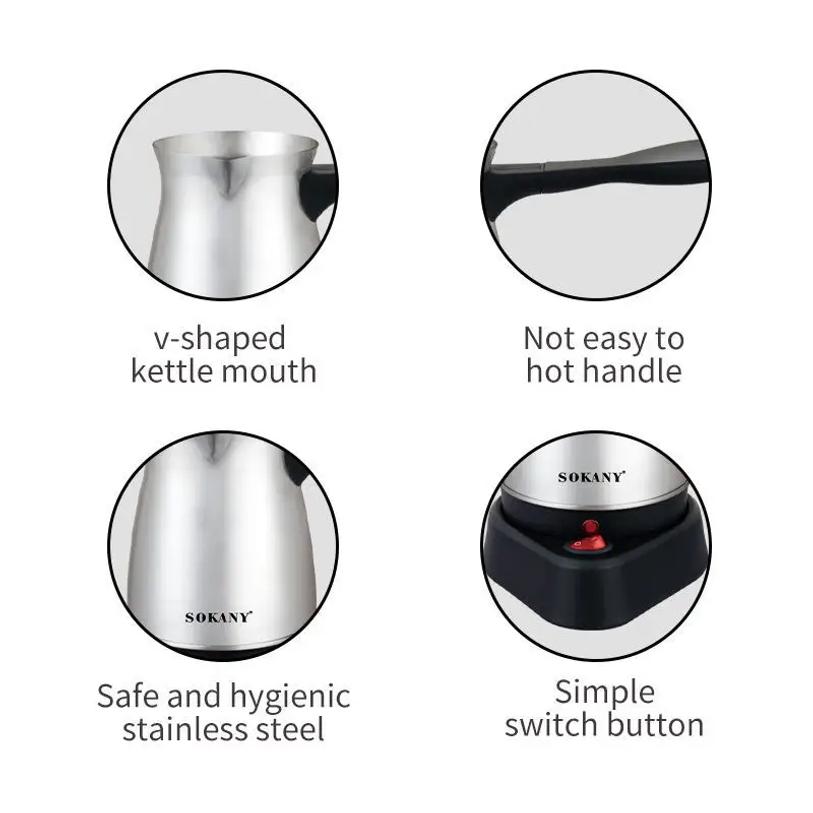 Portable Turkey Coffee Maker Italian Mocha Pot Coffee Tea Milk  Heating Cooker Greek Turkish Coffee Machine for Household Office