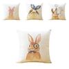 Premium Quality Rabbit Pillowcase Linen Sofa Throw Pillow Cover For Charming Home Decor