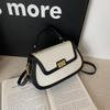 Spring Niche Design Fashionable Contrasting Color Saddle Bag Portable Shoulder Crossbody Trendy Women's Bag