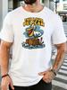 Unisex Olive Green Crew Neck Tee The Loud Pelican Cartoon Bird Stump Anchor Wave Retro Coastal Bird Lover Soft Cotton Casual Top