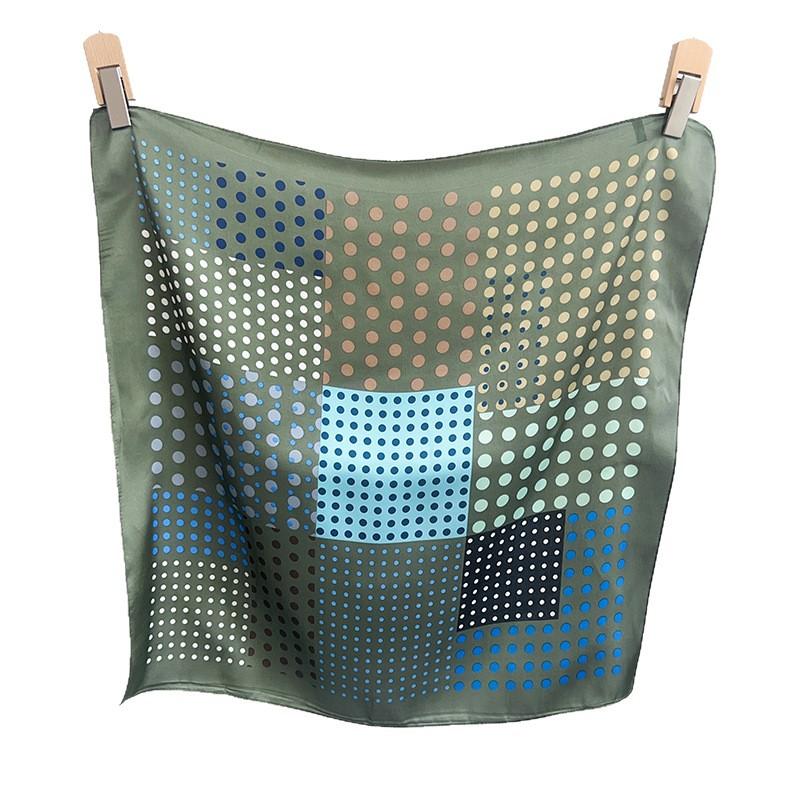 Small polka dot small square scarf women's silk scarf summer thin breathable high sense sun protection versatile scarf fashion scarf headscarf