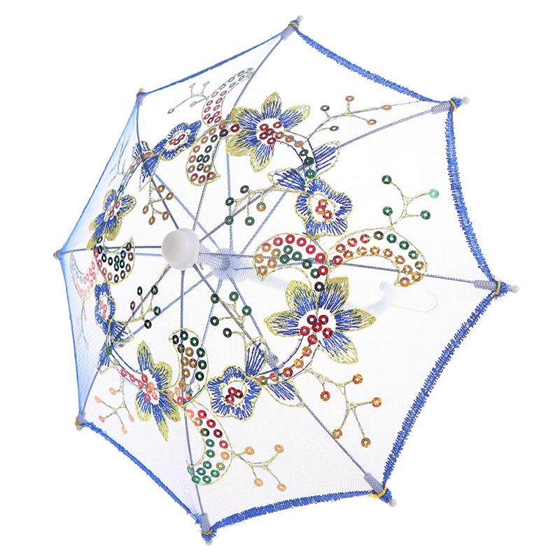 Lace Sequin Embroidery Lace Umbrella Children Dance Craft Mini Umbrella Performance Props
