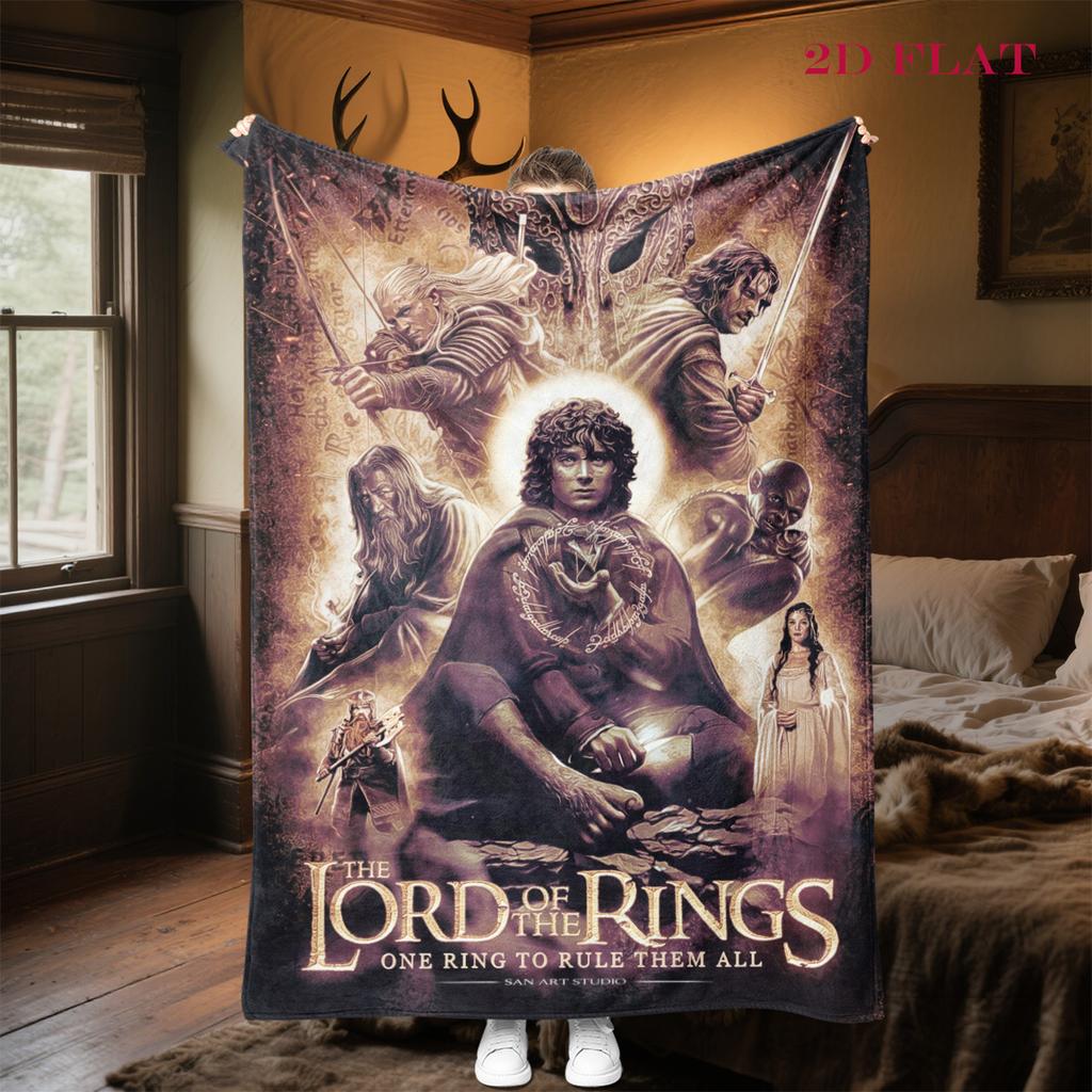 Fantasy Epic: Lord Rings blanket Soft and comfortable sofa blanket Machine washable bedroom Air conditioning blanket