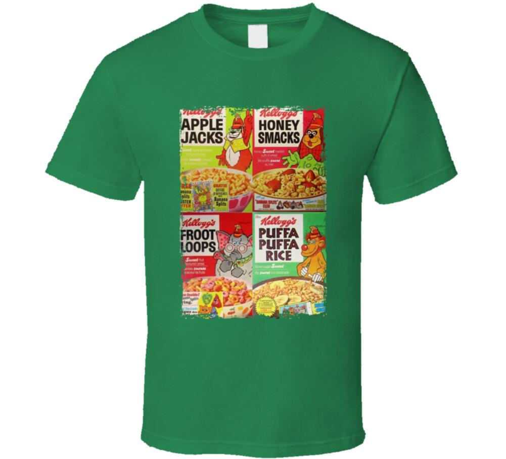 Футболка с принтом хлопьев Apple Jacks, Honey Smacks, Froot Loops, Puffa Puffa Rice