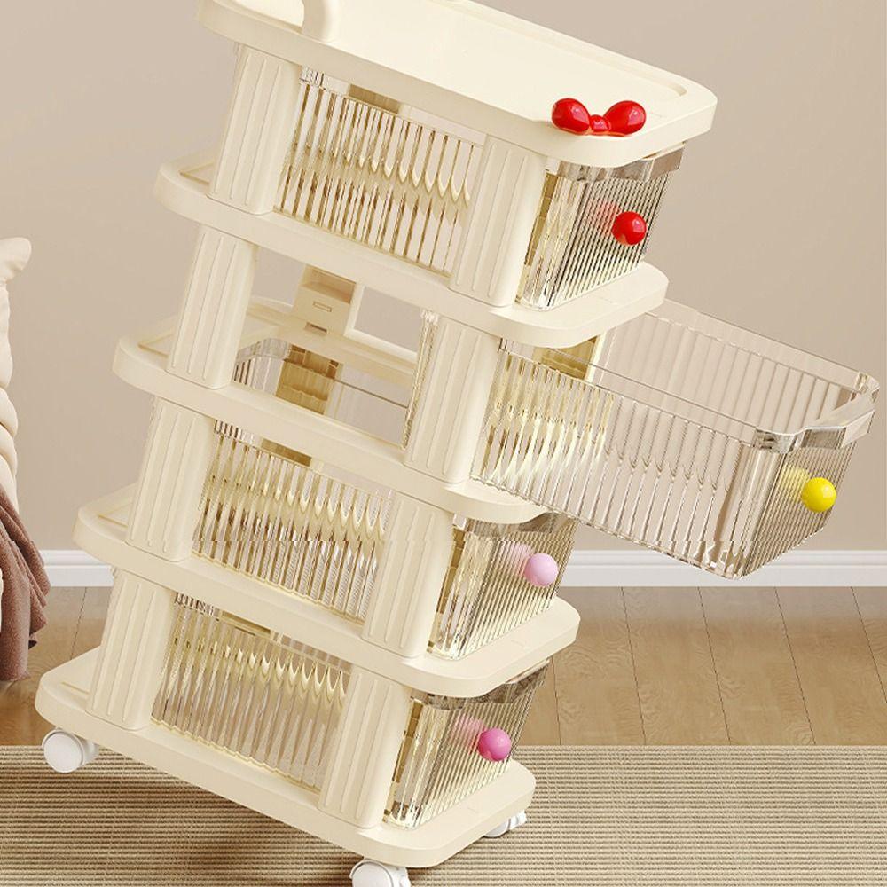 Transparent Drawer Storage Rack Trolley Style Household Storage Cabinet Trolley Storage Shelf Home