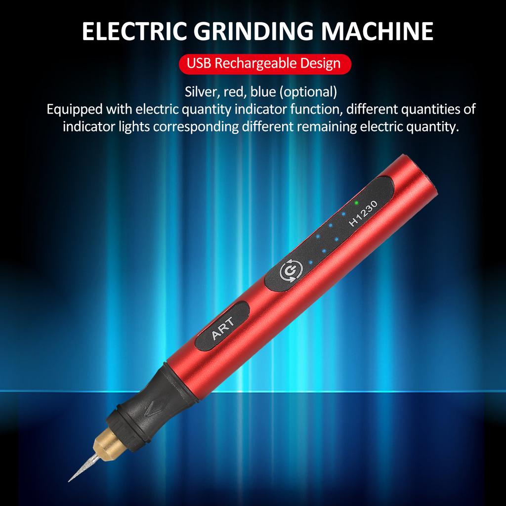 Мини-аккумуляторный вращающийся инструмент, 3 скорости, 5 В, перезаряжаемый набор вращающихся инструментов с 4 шлифовальными насадками, зарядка через USB