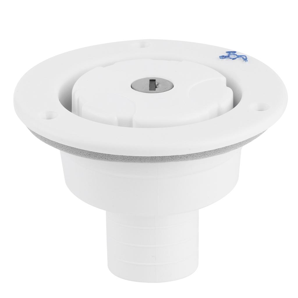 Круглый вход для воды, запорный клапан, порт заполнения бака, WKey для автофургона, яхты, кемпинга, автомобиля, прицепа, белый