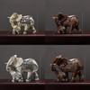 Resin Elephant Statue With Imitation Wood Finish For Office Decor And Gifts