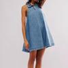 Backless Dress 2026 Denim Dress Women's Summer New Casual Sleeveless Halter Short Skirt A-line Skirt