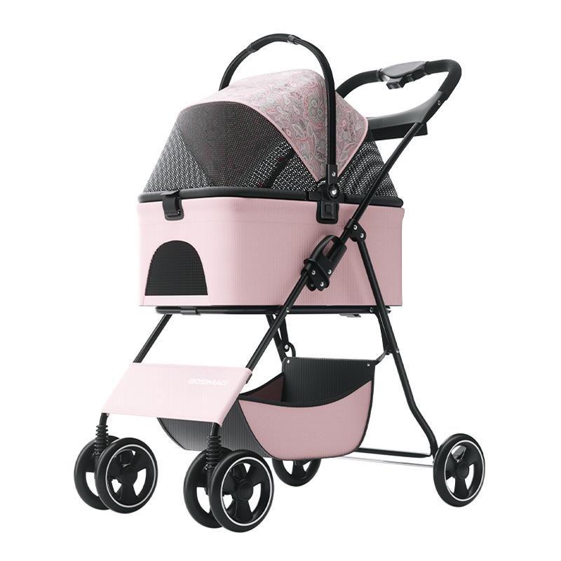 Коляски для домашних животных среднего размера легкие, складные, их можно использовать для путешествий на свежем воздухе. Они представляют собой съемные коляски для домашних животных, подходящие для поездок на работу и обратно.