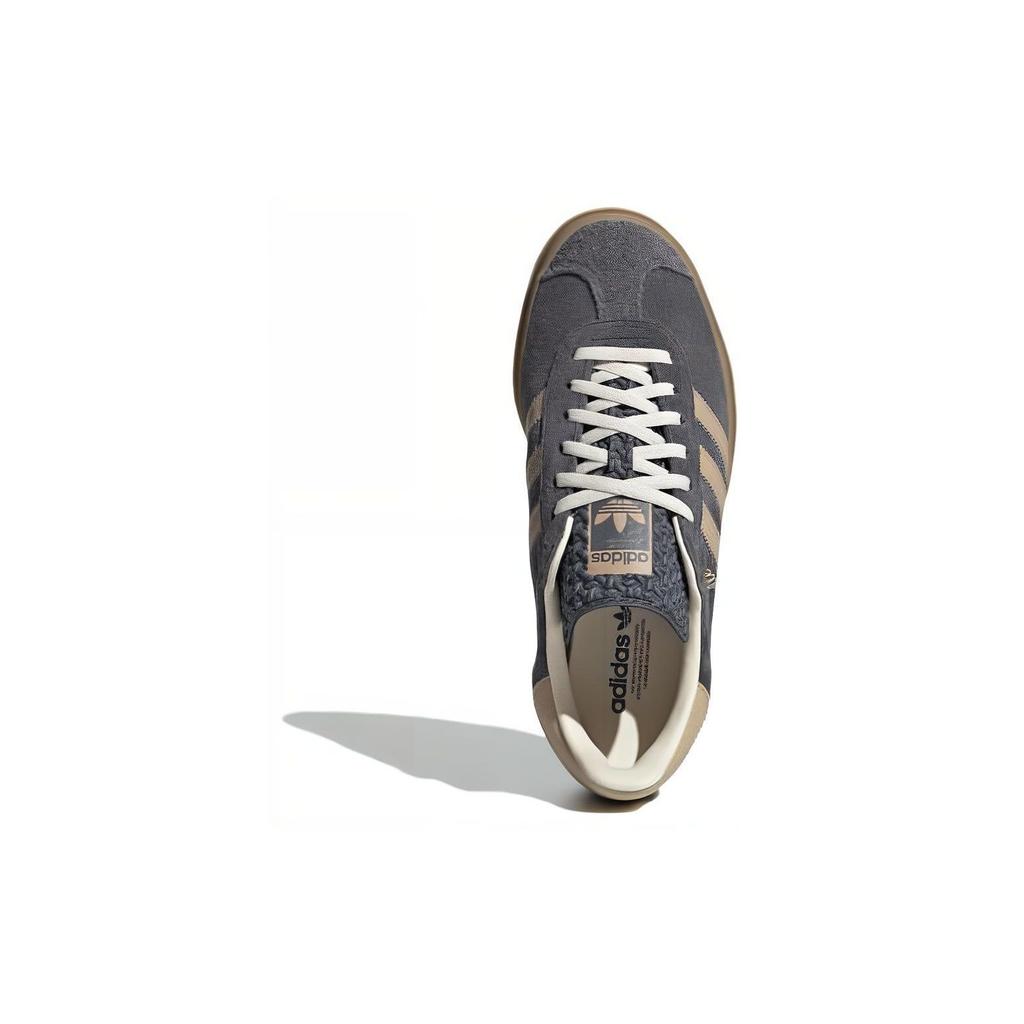 adidas Gazelle Bold Grey Magic Beige Gum Женские кроссовки Серо-Шесть Кремово-Белые IE0428