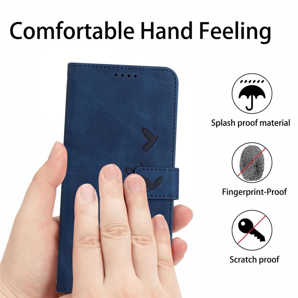 For Xiaomi Redmi Note 12 Pro 5G/Note 12 Pro Speed 5G/Poco X5 Pro 5G Phone Cover Imprinted Heart Shape Stand Wallet Phone Leather Case with Strap