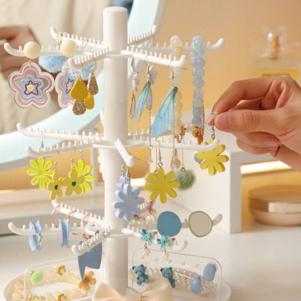 Форма Подставка для серег Кольца Домашняя стойка Съемная подставка для украшений Вращающаяся полка для ожерелий