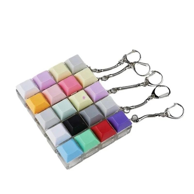 Press Keyboard 4Key Toy Decompression Keyboard For Adults Antistress Toys Anti Stress Finger Keyboard Games Keychain