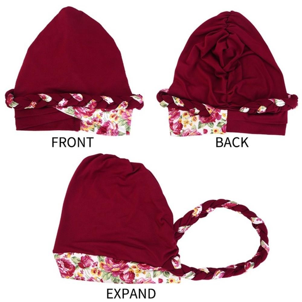 Flower Printed Chemo Hat Elastic Stretchy Hijab Cap Fashion Head Wraps Ladies Women