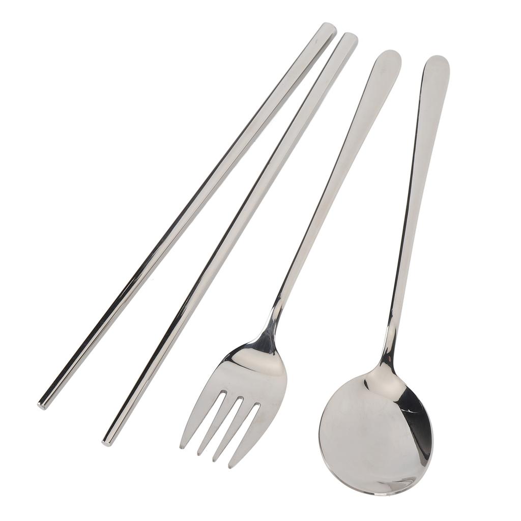 Портативная посуда с ящиком для хранения, ложка, вилка, палочки для еды из нержавеющей стали 304, многоразовый набор столовых приборов