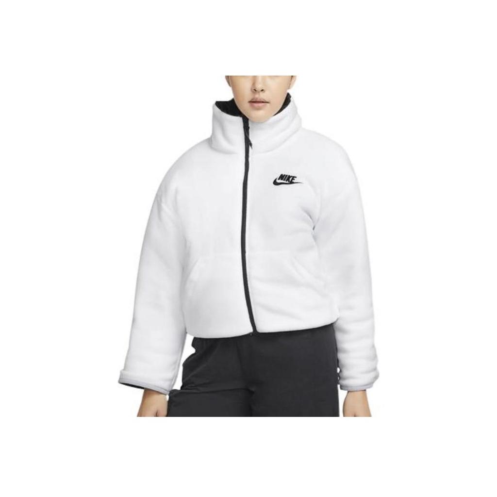 Nike Двусторонняя хлопковая куртка на молнии с логотипом, женская верхняя одежда, черная DQ6864-010