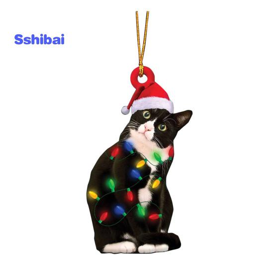 Рождественские подвесные украшения в виде животных Коза Утка Кошка Панда Корова Акриловый многоразовый праздничный декор Рождественская елка Орнамент Подвеска Праздничные принадлежности Подарок