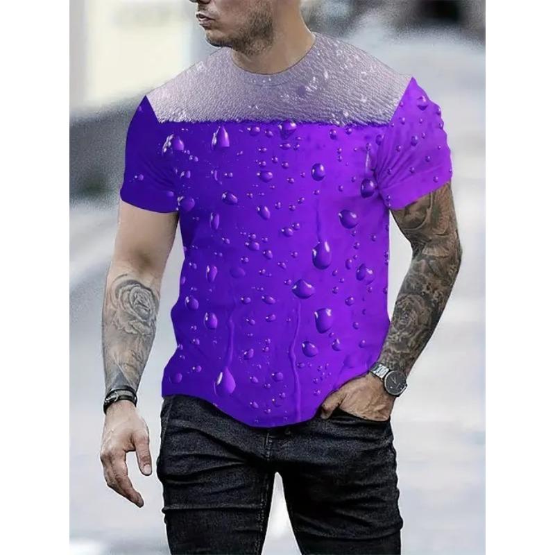 Летний топ с круглым вырезом и 3D-принтом в виде цветных блоков, модные повседневные футболки с короткими рукавами для мужчин
