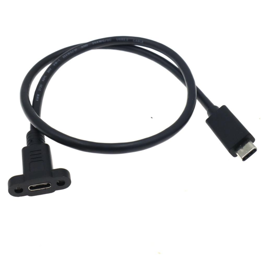 Для панели с разъемом Type C, USB 3.1, USB-C штекер на гнездо, кабель с замком, удлинительный кабель USB-C, удлинительный кабель Type C