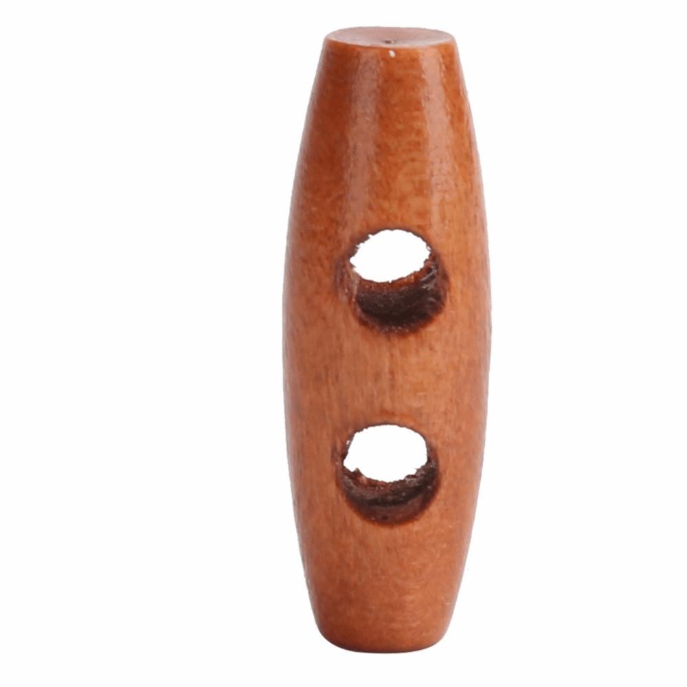 50pcs Reusable Wooden Toggle Buttons 2 Holes Design Wooden Sewing Buttons For DIY Crafts