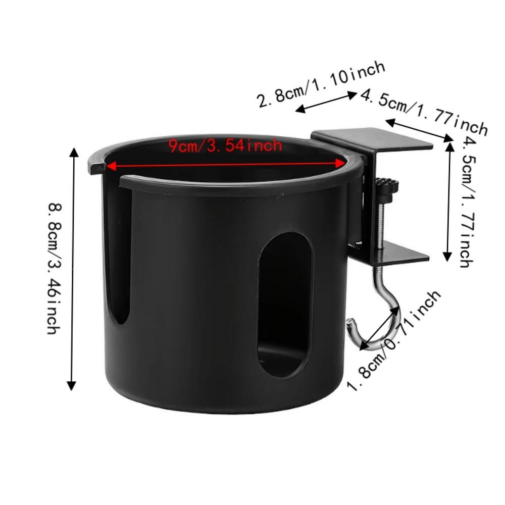2 in 1 Clip-on Cup Holder Metal Table Cup Storage Holder Easy To Install Desktop Mug Rack Desk