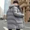 Зимние куртки для мужчин с капюшоном, хлопковое пальто больших размеров, тренд средней длины, утолщенная теплая куртка, молодежная, удобная, повседневная, универсальная, однотонная