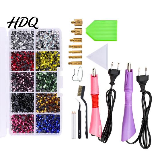 DIY Clothing Decoration Supplies Hotfix Rhinestone Applicator Kit with 7 Tips Hot Fix Setter Wand Tool for Fabric Craft Projects Shoes Bags Flatback