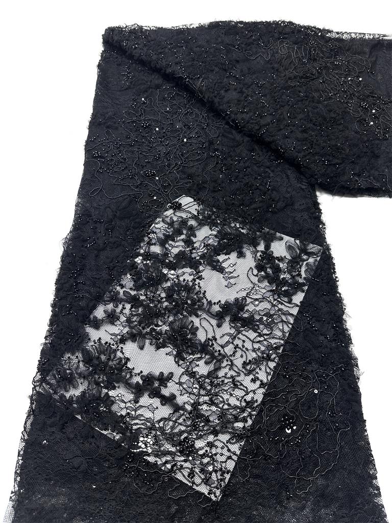 French Sequins Net 3d Lace Fabric 2026 High Quality African Lace Embroidered Nigerian Tulle Lace 5 Yards For Sewing Party Dress