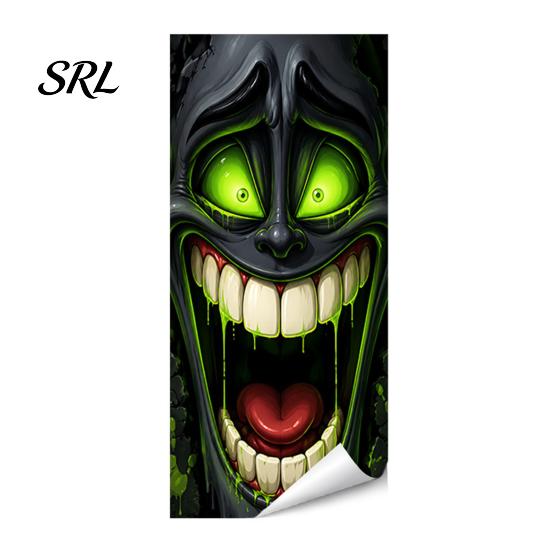 Spooky Skull Stickers for Outdoor Bins Halloween Wall Trash Can Decal Stickers, Ghost Horror Durable Facade Decals Garbage Cans, Waterproof