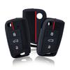 Силиконовый чехол для выкидного ключа с 3 кнопками, подходит для VW GOLF 7 MK7 SKODA SEAT 2014 2015 2016 FOB HULL OCTAVIA COMBI LEON IBIZA CUPTRA Case