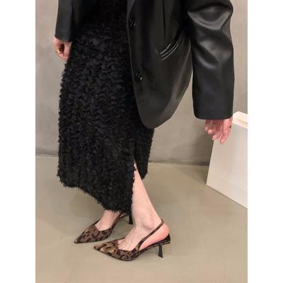 Нишевые туфли на высоком каблуке с леопардовым принтом, сумка, сандалии с головкой, туфельки феи, новые темпераментные остроносые туфли-лодочки