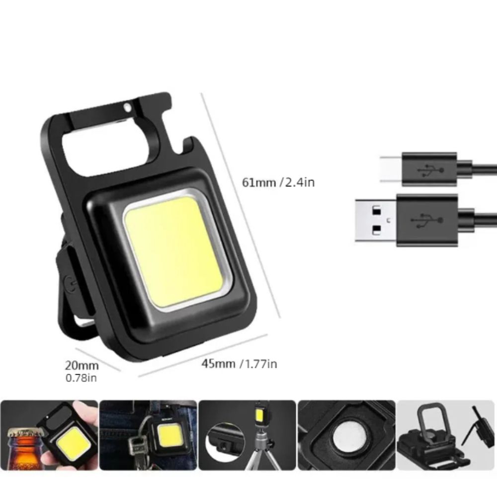 USB Charging Flashlight Super Bright Emergency Light High Quality Keychain Work Light  Outdoor