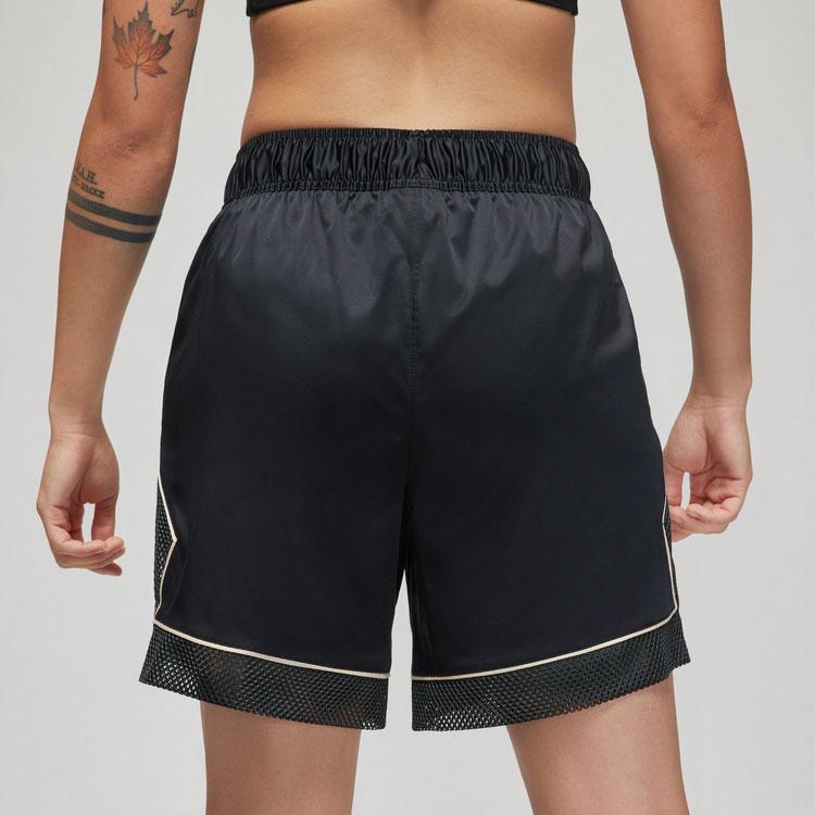 Jordan Шорты для тренировок Essentials Diamond Solid Color Breathable Mesh Lace-Up, женские шорты черного цвета DO5042-010