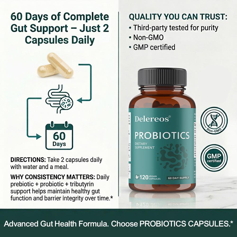Probiotics Dietary Supplement, With Xylooligosaccharide, 120 Capsules Per Bottle