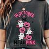 Breast Cancer Awareness Ghost Tee: Pink Ribbon Halloween T-Shirt