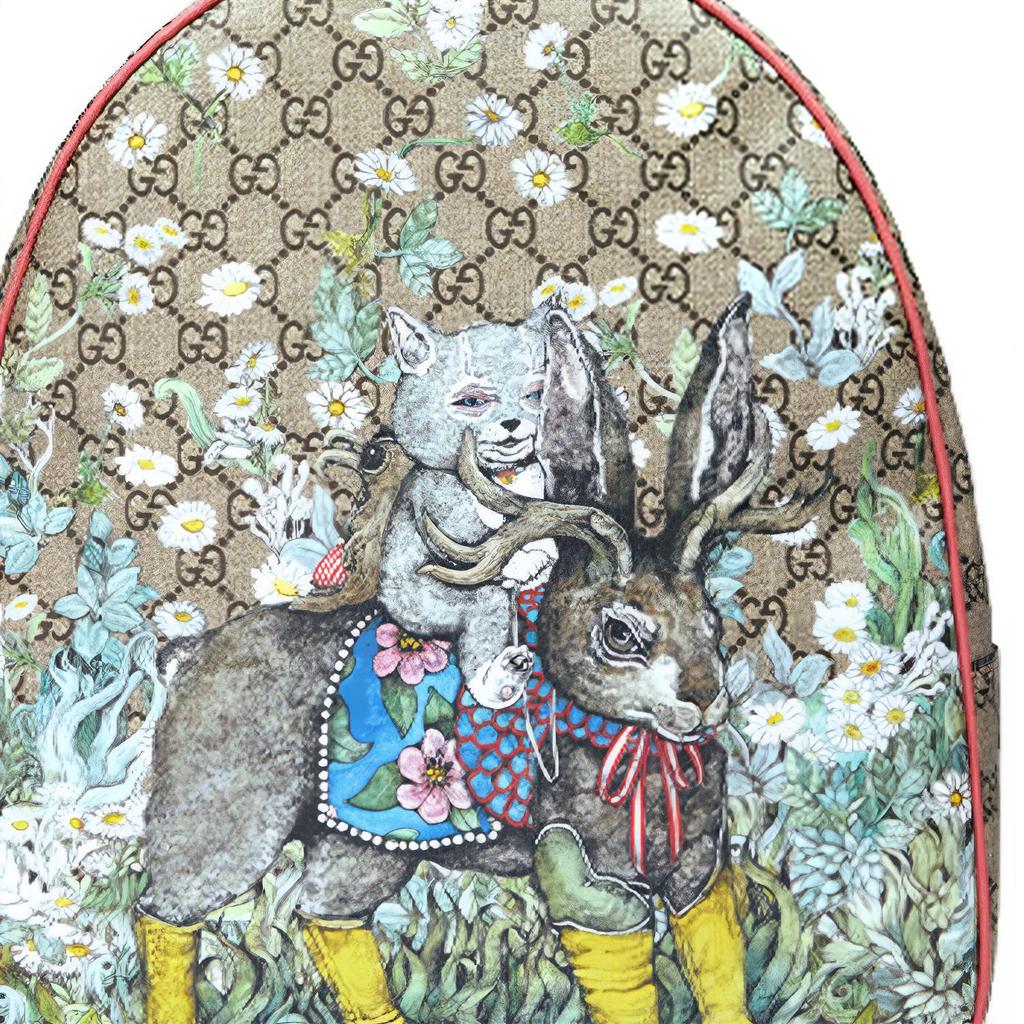 Gucci Рюкзак X Yuko Higuchi GG Supreme Canvas с принтом животных для унисекс на каждый день