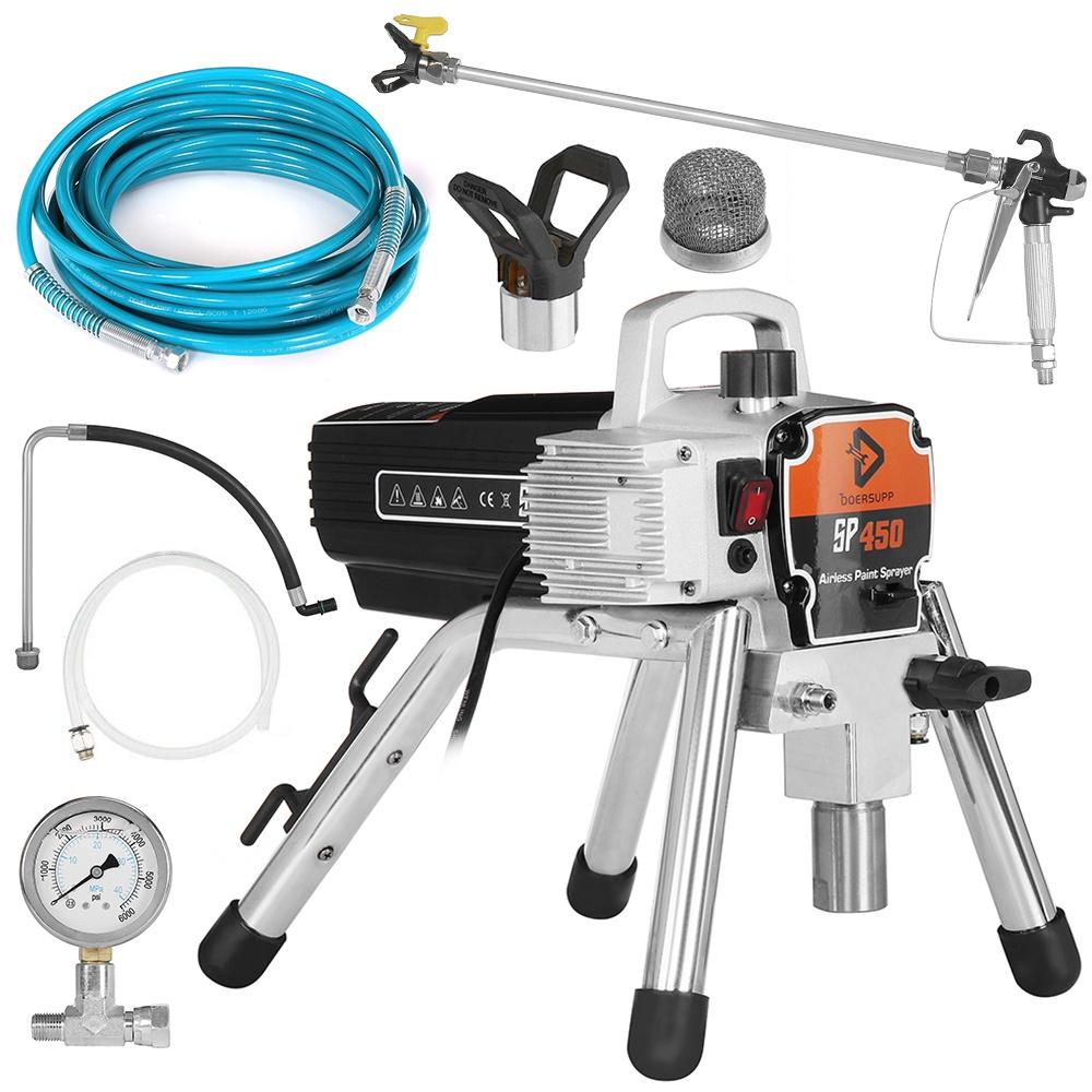 1300 Вт 450E безвоздушный распылитель высокого давления, безвоздушный распылитель, настенный распылитель краски, окрасочный станок, комплекты распылителей краски